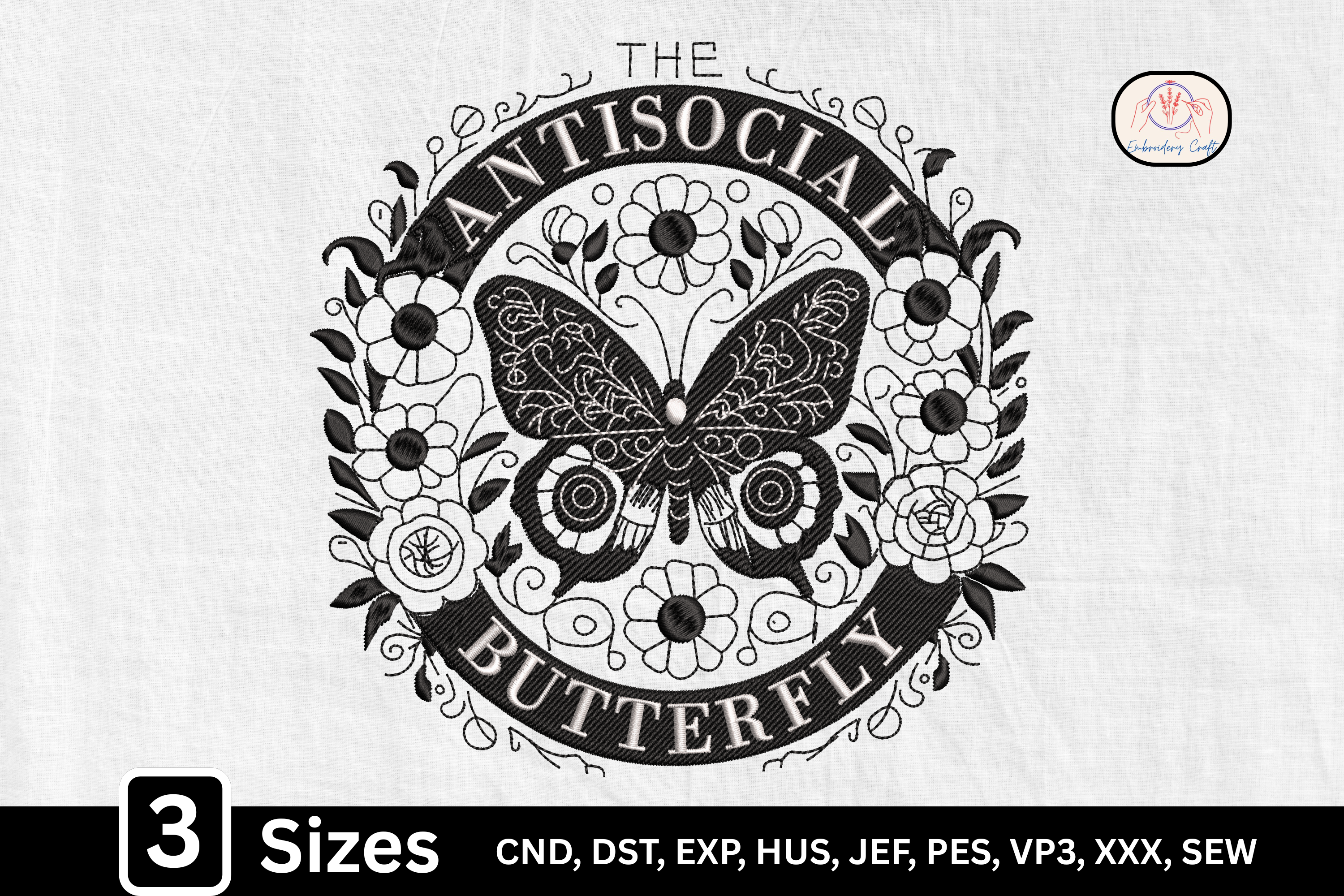Dark Floral Antisocial Butterfly