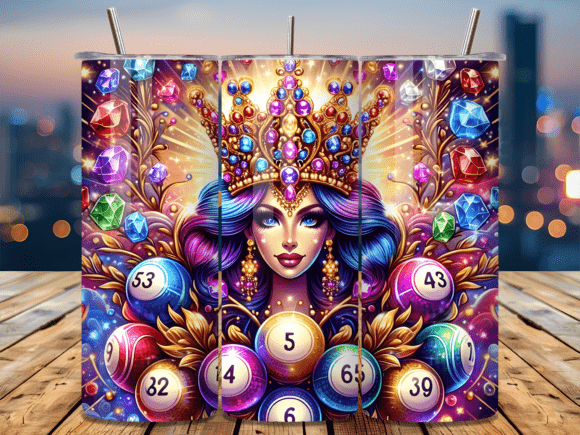 Gemstone Crown Queen Bingo Balls Tumbler