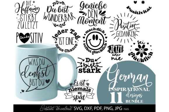 German Inspirational Quotes SVG Bundle