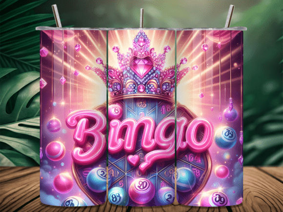 Jewel Crown Sparkle Bingo Balls Tumbler