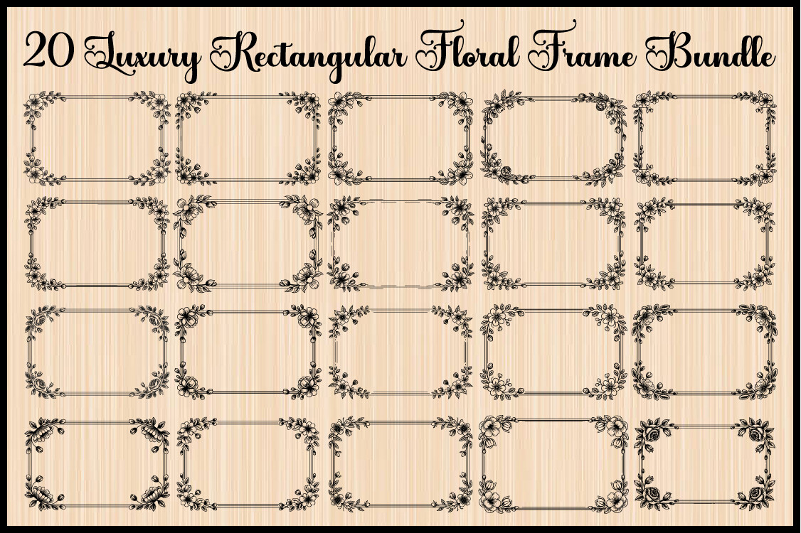 Luxury Rectangular Floral Frame Bundle