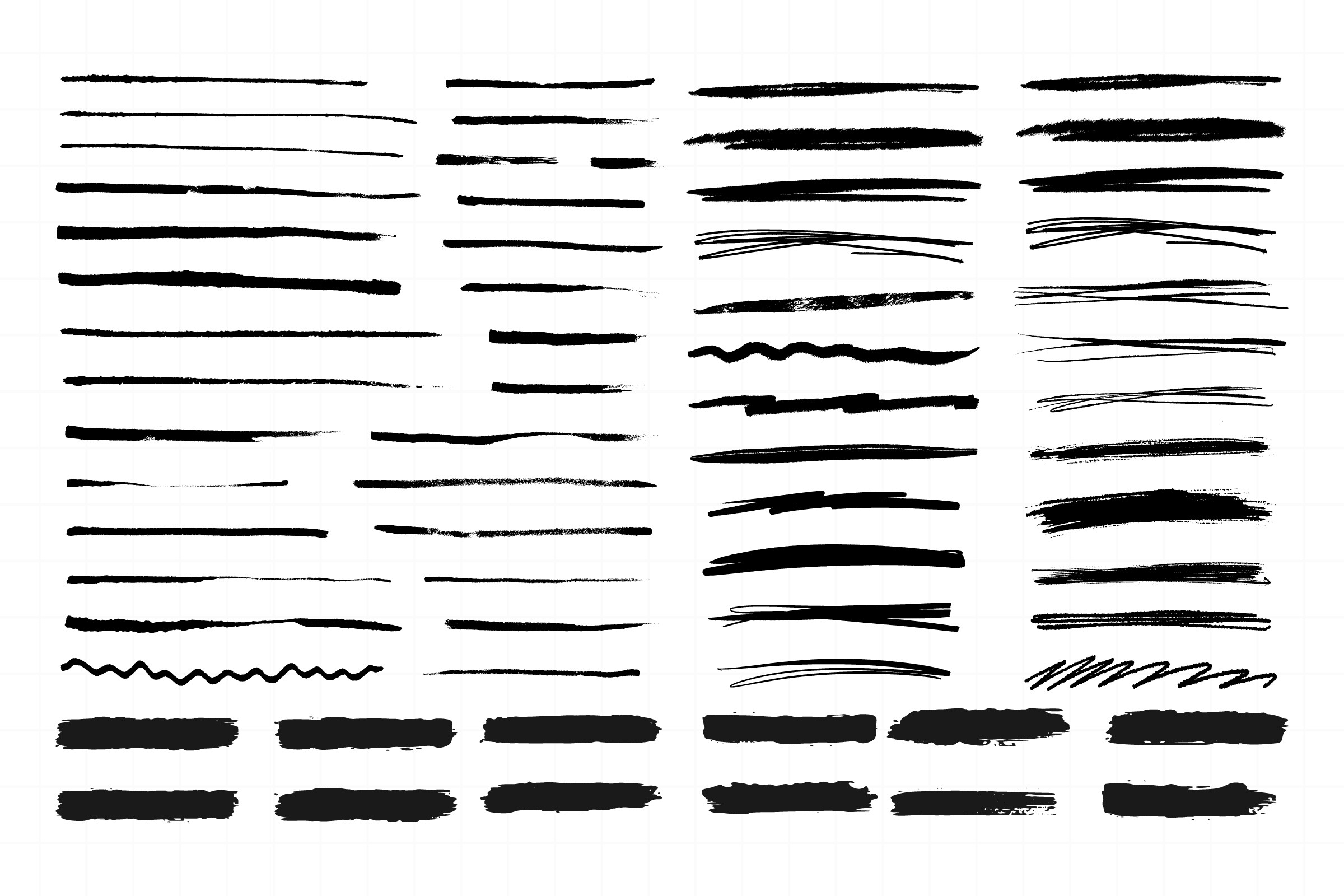 Marker Lines. Black Ink Pen Brush Stroke