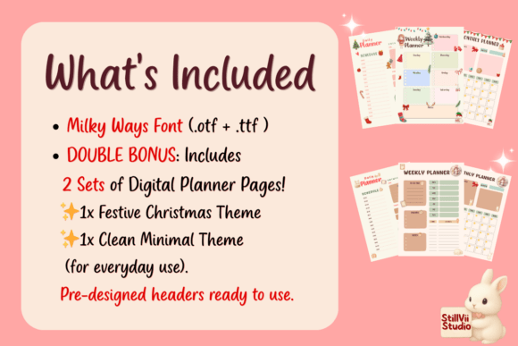 Milky Ways Font PNG with transparent background - Preview 1
