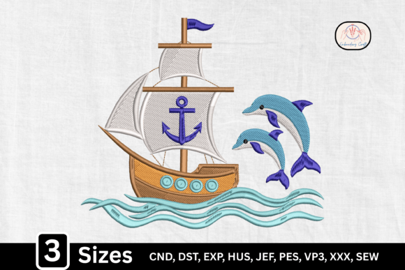 Nautical Anchor Sailboat Ocean Dolphin