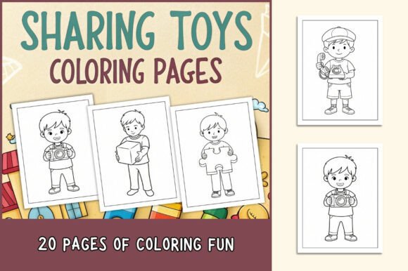 Sharing Toys Coloring Pages for Kids