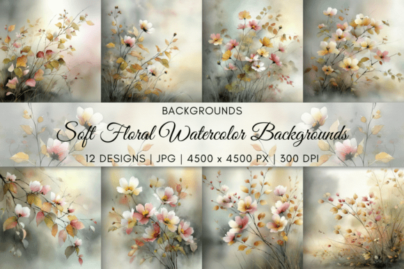 Soft Floral Watercolor Backgrounds