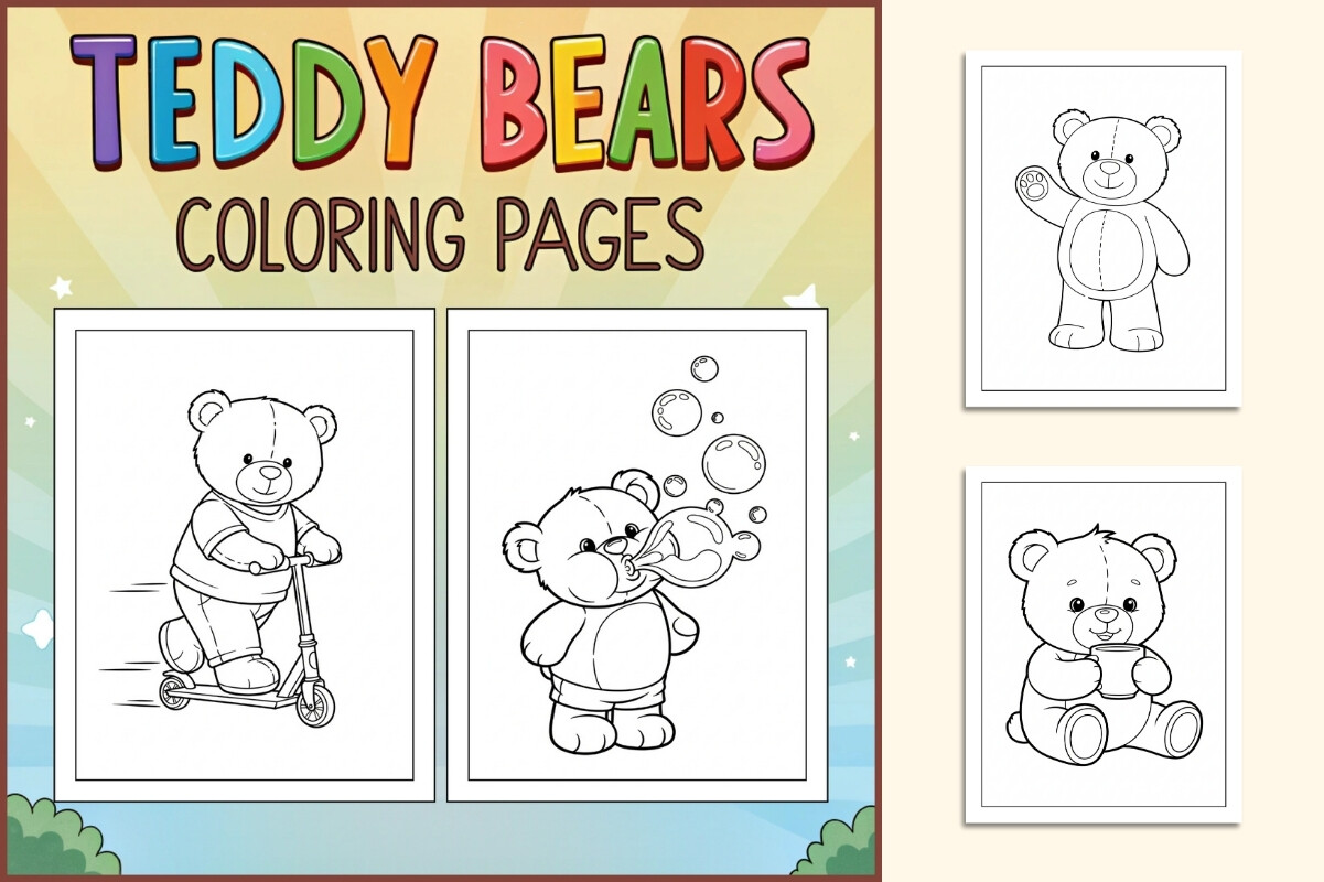 Teddy Bears Coloring Pages for Kids