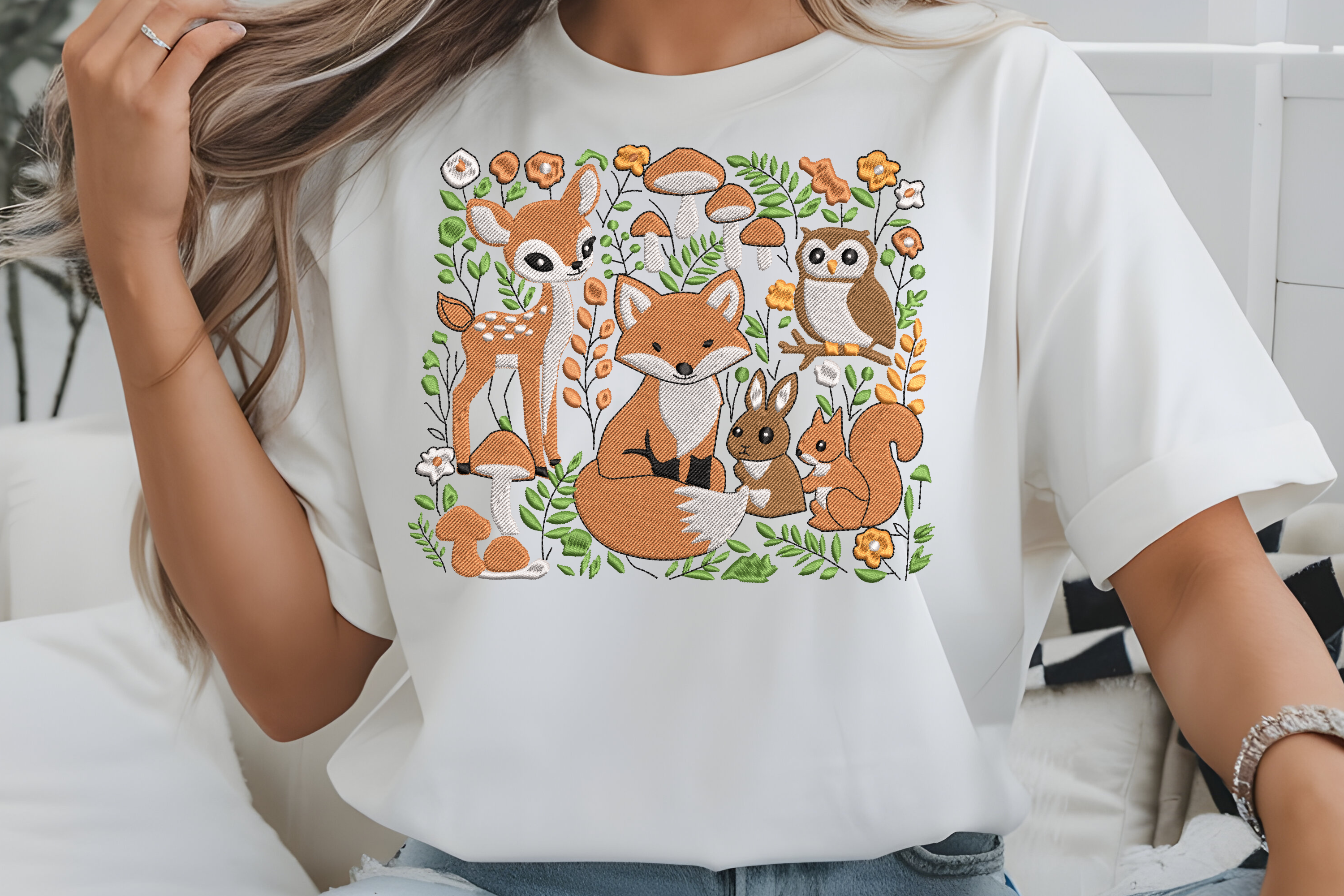 Woodland Forest Animal Fox Deer Owl