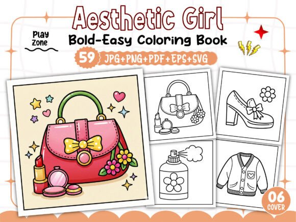 Bold Easy Aesthetic Girl Coloring Pages