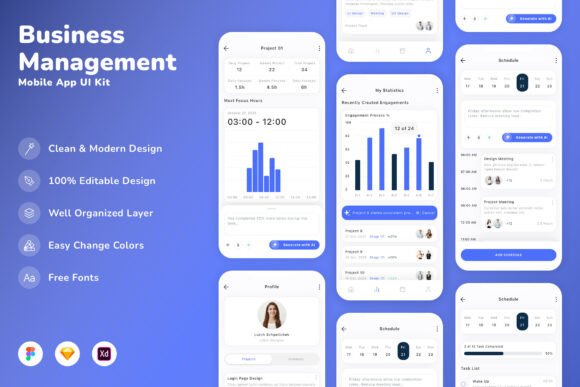 Business Management Mobile App UI Kit