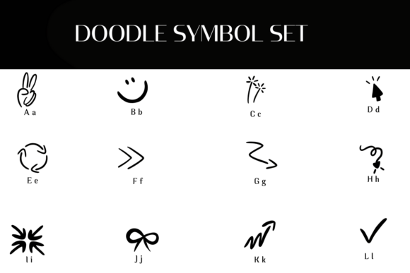 Doodle Symbol Set Font - Preview 1