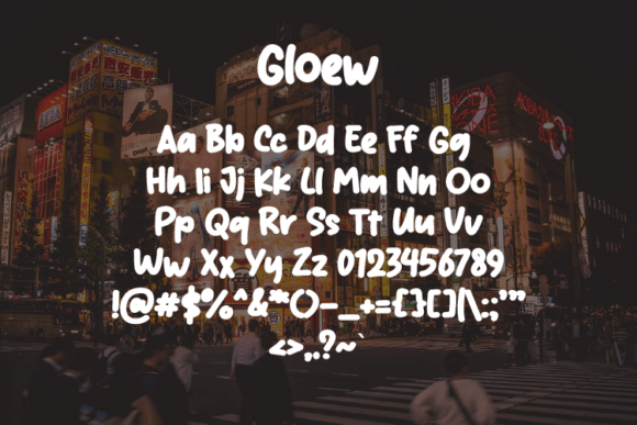 Gloew Font PNG with transparent background - Preview 1