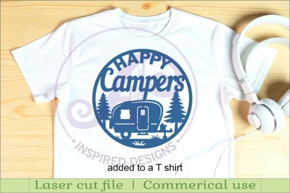 Happy Campers Caravan Wall Sign, Camper