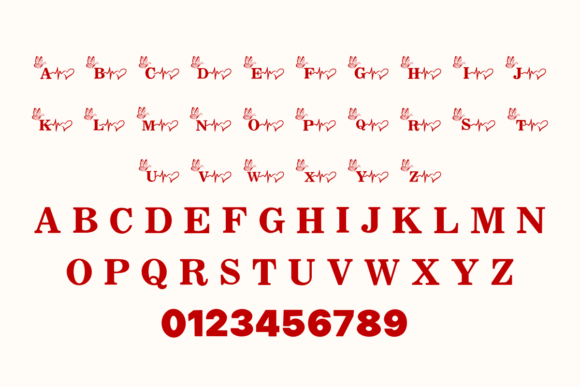 Heartbeat Love Font PNG with transparent background - Preview 1