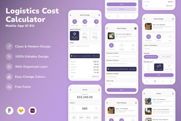 Logistics Cost Calculator App UI Kit