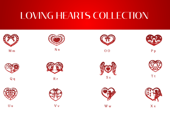 Loving Hearts Collection Font PNG with transparent background - Preview 2