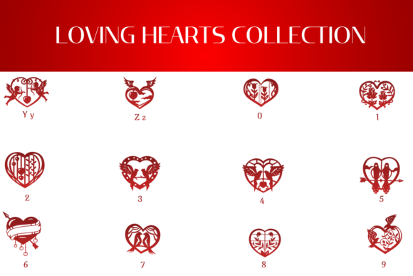 Loving Hearts Collection Font PNG with transparent background - Preview 3