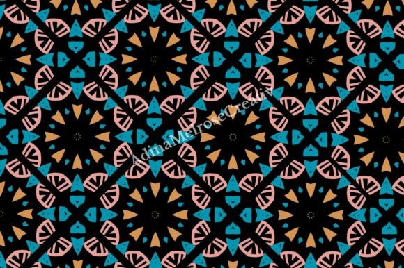 Mandala Black Geometric Seamless Pattern