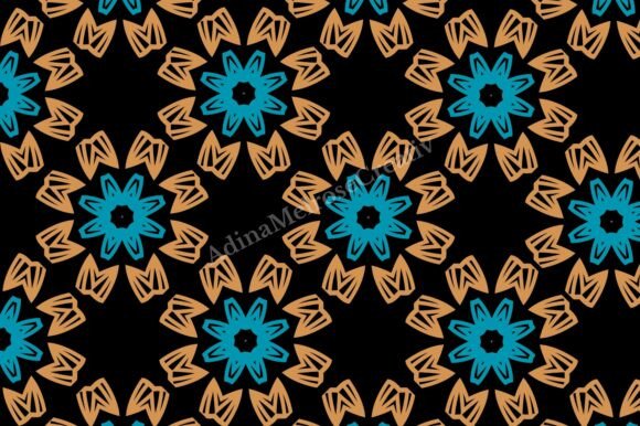 Mandala Black Geometric Seamless Pattern