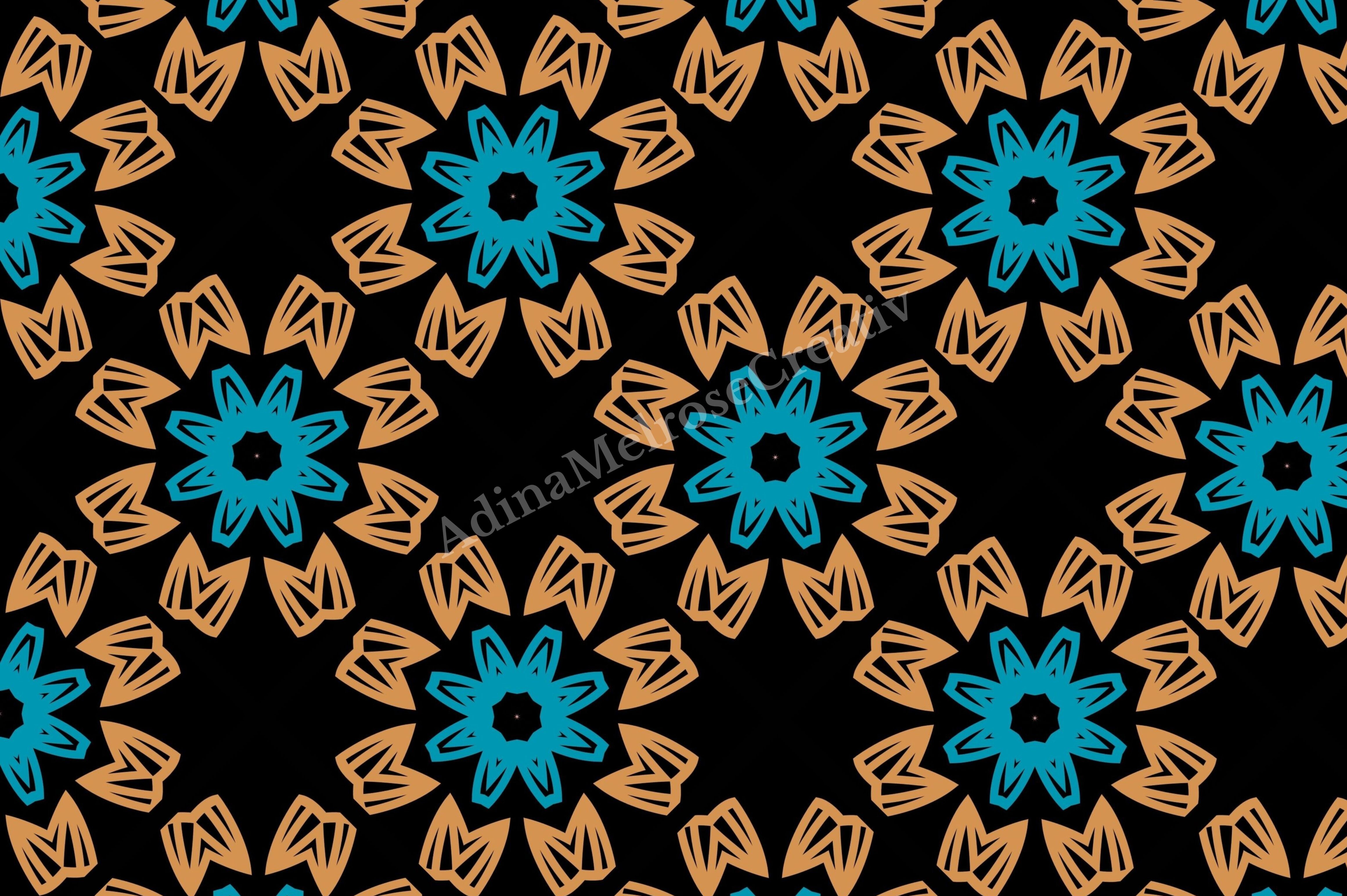 Mandala Black Geometric Seamless Pattern