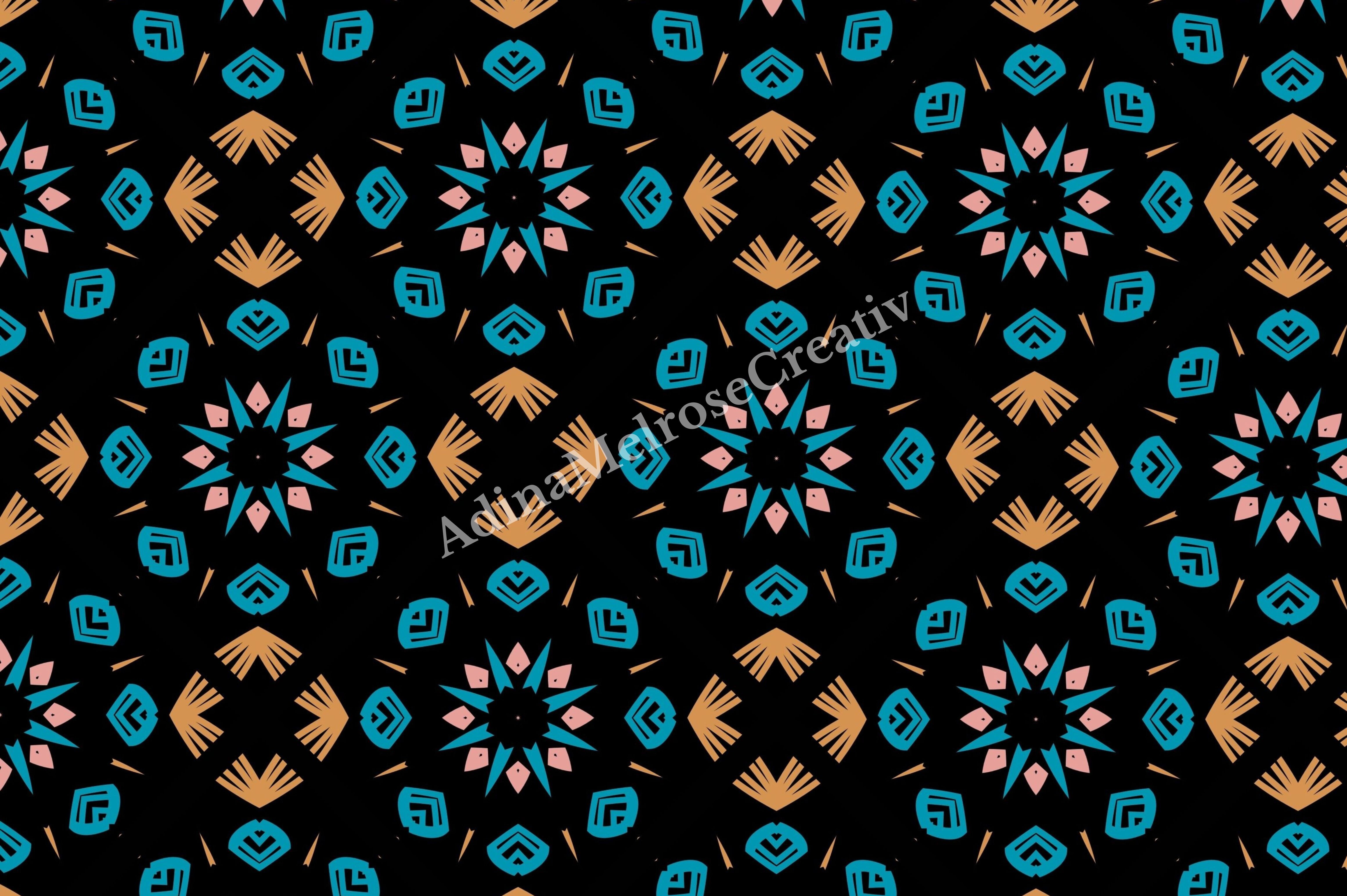 Mandala Black Geometric Seamless Pattern