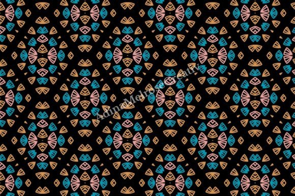 Mandala Black Geometric Seamless Pattern