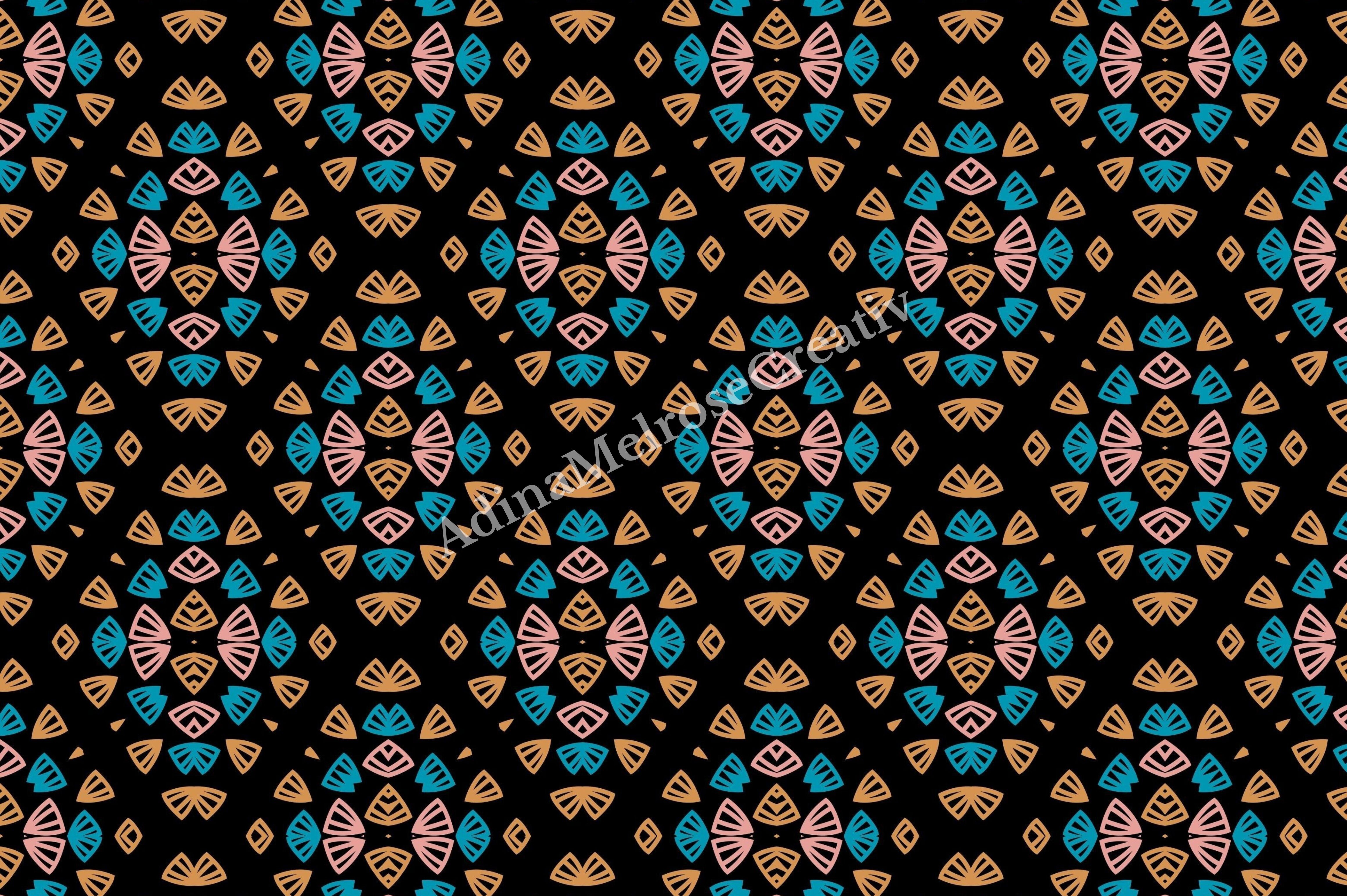 Mandala Black Geometric Seamless Pattern