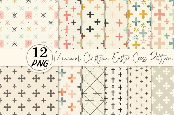 Minimal Christian Easter Cross Pattern Graphic Patterns By Dream Print
