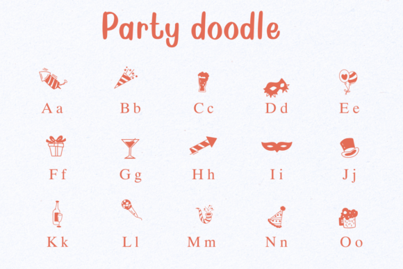 Party Doodle Font PNG with transparent background - Preview 2