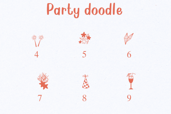 Party Doodle Font PNG with transparent background - Preview 3