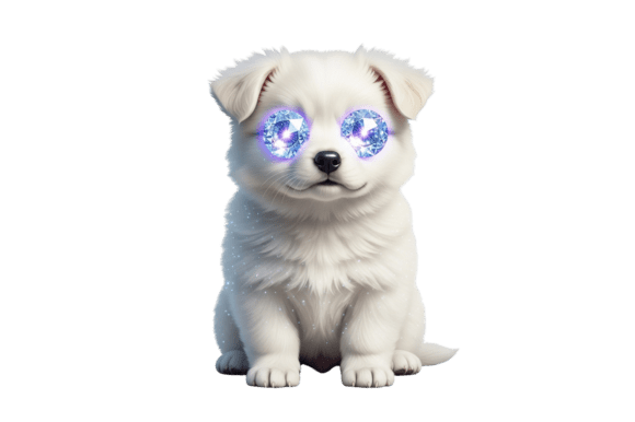 Puppy with Neon Sunglasses