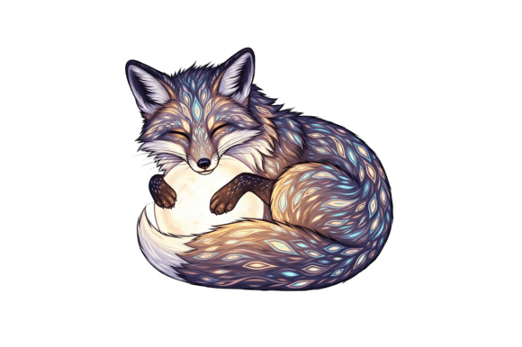 Resting Fox in Pastel Hues