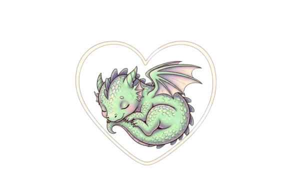 Sleeping Dragon in Heart Shape