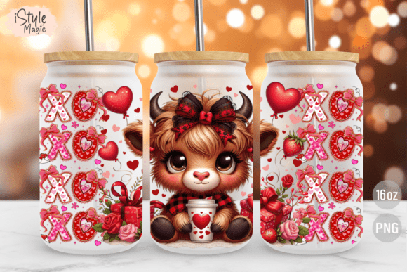Valentines Day Cow Oz Glass Wrap Png Graphics