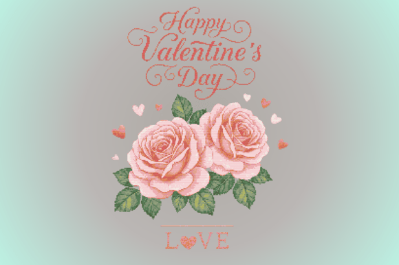 Valentine’s Day Floral Love Roses Design