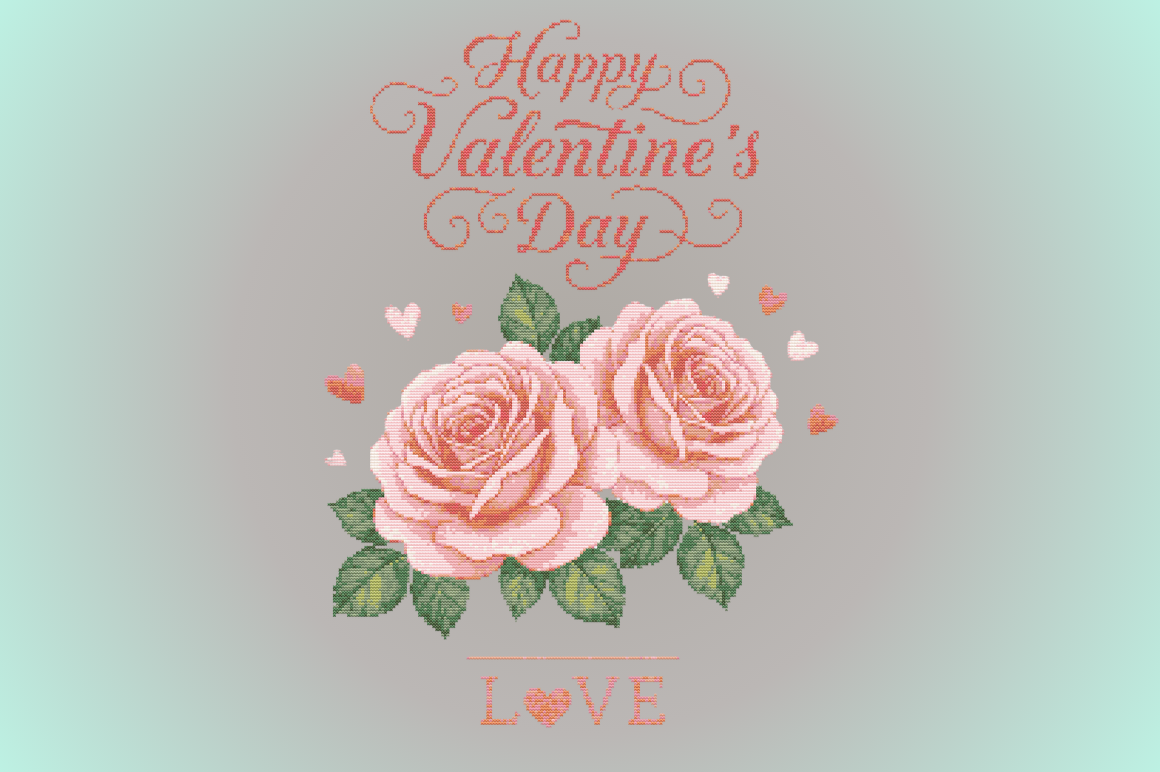 Valentine’s Day Floral Love Roses Design
