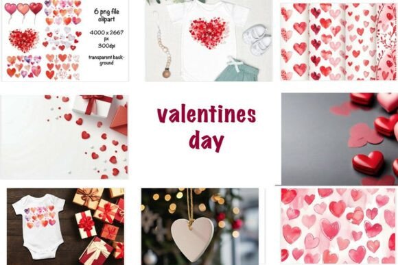 Preview of Valentine’s Day Heart Bundle Valentine sublimation design