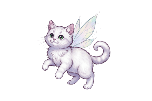 Whimsical Kitten with Fairy Wings