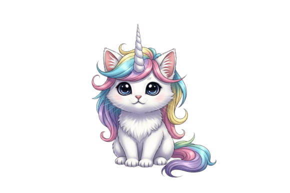 Whimsical Unicorn Cat