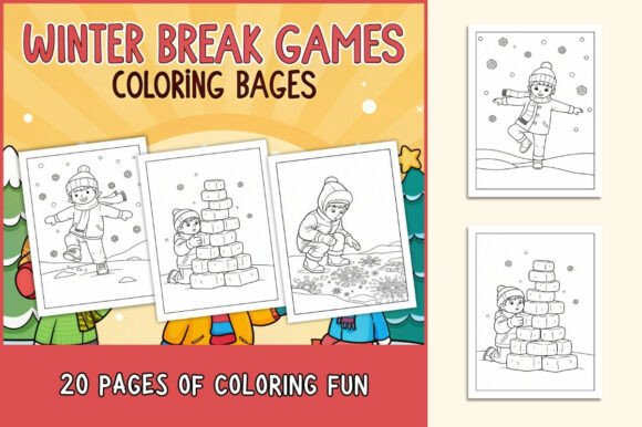 Winter Break Games Coloring Pages