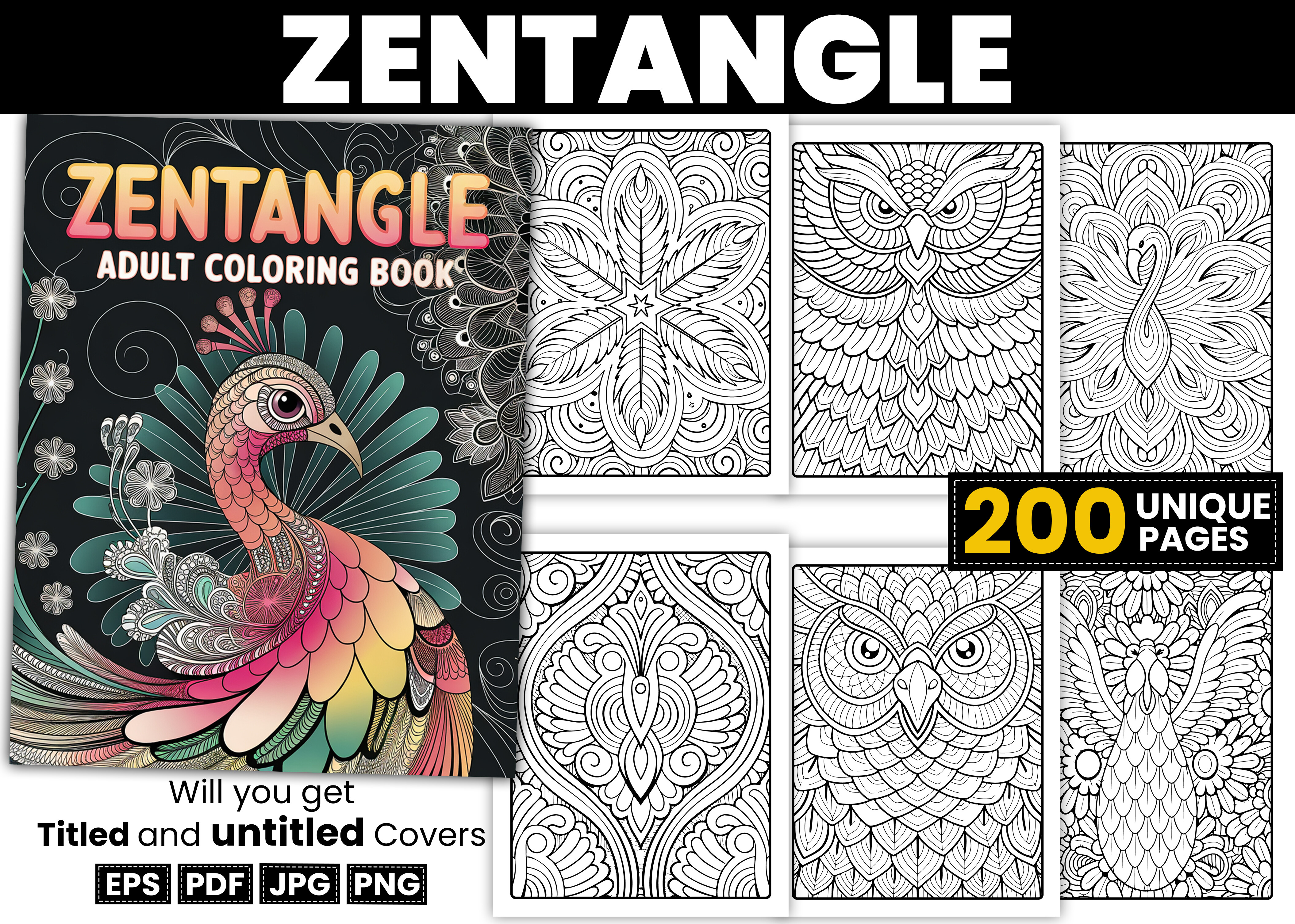 Zentangle Coloring Pages for Adult