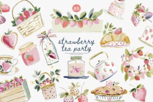 Strawberry Watercolor Clipart Set Graphic by Patishop Art · Creative ...