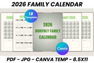 2026 Family Calendar Canva Template Graphic by DIGITAL PRINT BOX ...