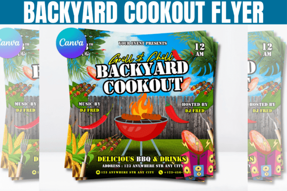 Backyard Cookout Flyer, BBQ Flyer