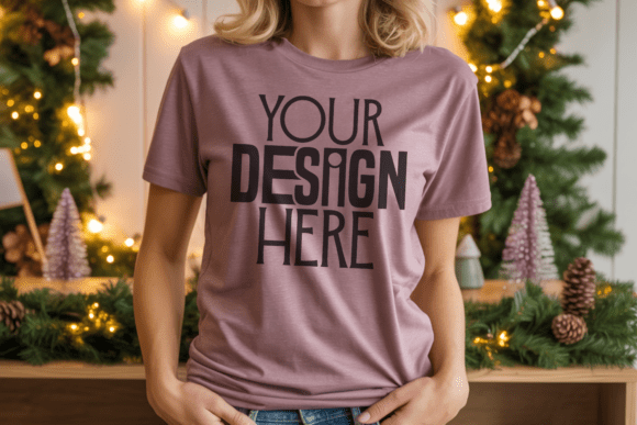 Bella Canvas 3001 Heather Mauve Christma