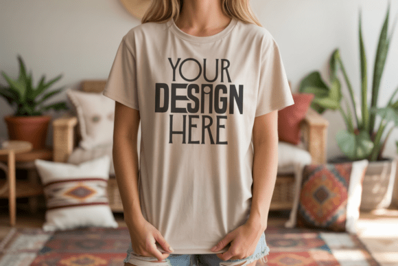 Bella Canvas 3001 Natural T-Shirt Mockup