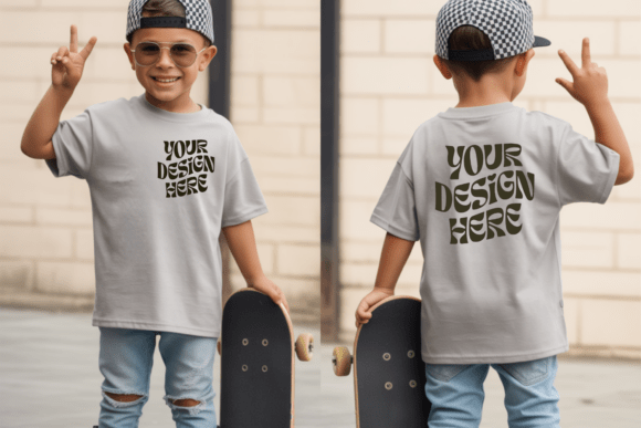 Bella Canvas 3001T Front & Back Mockup Afbeelding Product-proefmodellen Door Styled Stock Mock