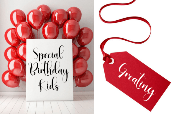 Birthday Christmas Font - Preview 1