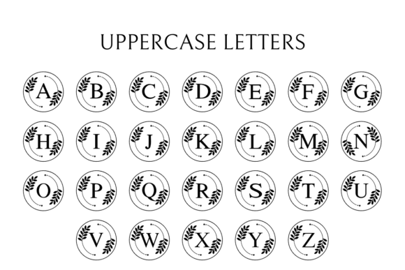 Botanical Circle Monogram Font - Preview 6