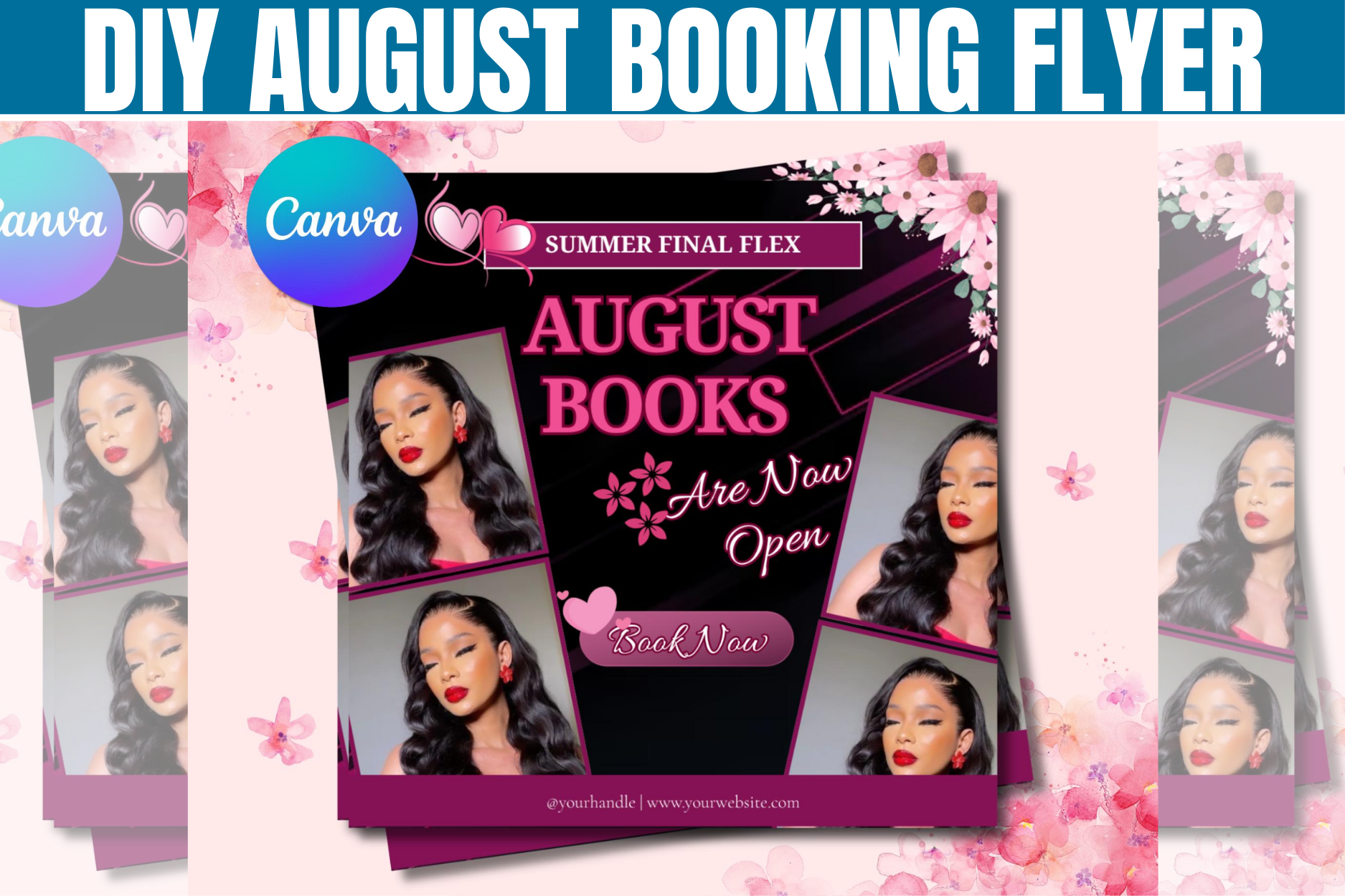 DIY August Booking Flyer, Nails Flyer